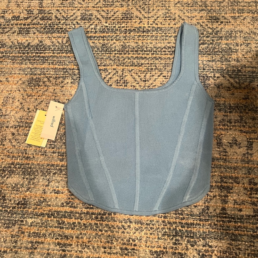 Aritzia Wilfred Natalie Top in Blue Buoy - Size XS NWT - Picture 1 of 5